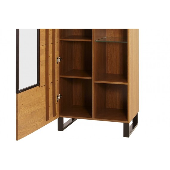 Vitrineskap 67x198 cm - Eik - Ferdig montert