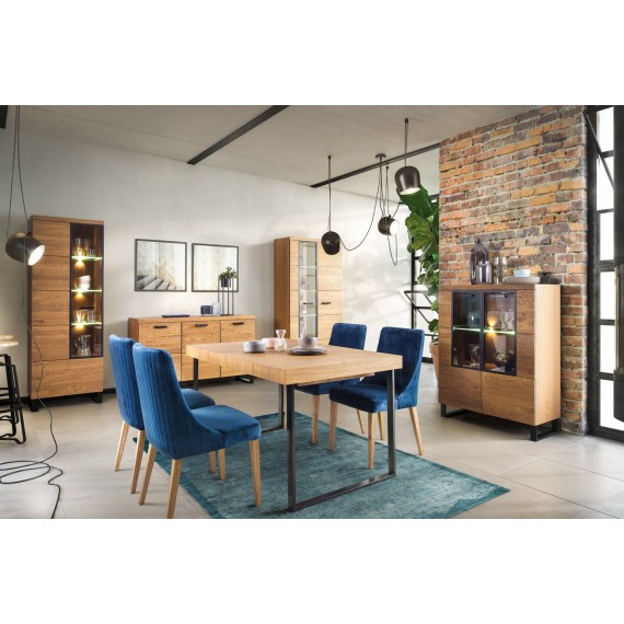 Vitrine Pratto 67x198 cm - Eik - Ferdig montert