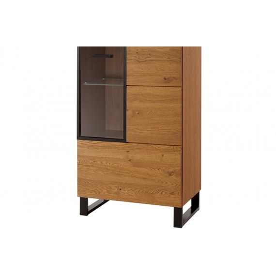 Vitrine Pratto 67x198 cm - Eik - Ferdig montert