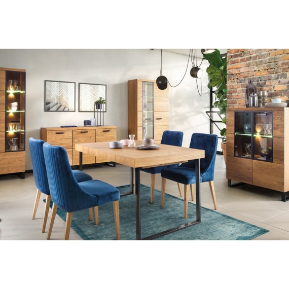 Vitrine Pratto 96x198 cm - Eik - Ferdig montert