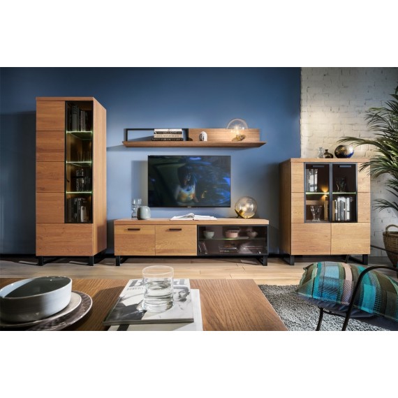 Vegghylle Pratto 180 cm - Eik - Ferdig montert