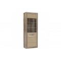 Vitrineskap Tiziano 74x203 cm - eik antikk - beige høyglans