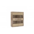 Vitrineskap Tiziano 134x155 cm - eik antikk - beige høyglans