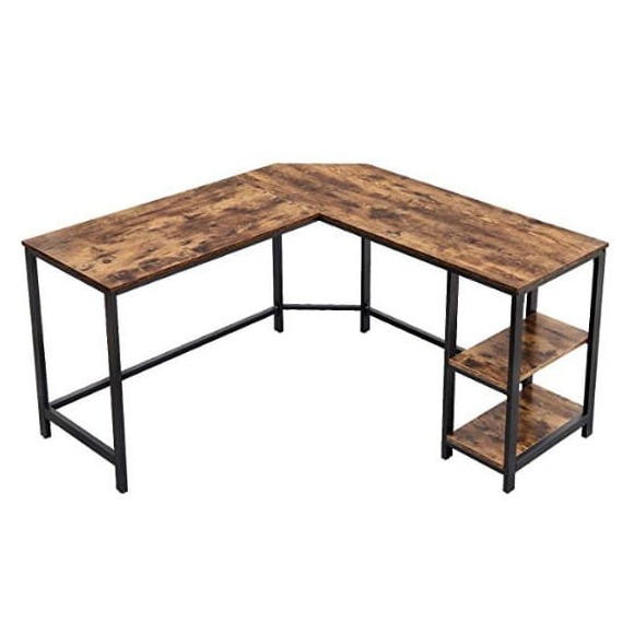 Hjørneskrivebord Rustical med hylle 138x138 cm - Trelook - Industriell