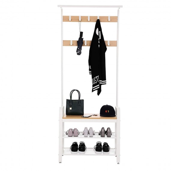 Garderobe Industriell 72x183 cm - Naturlook - Hvit