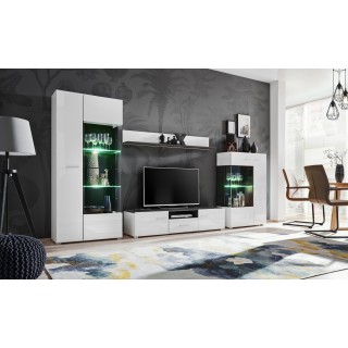 Tv-møbelsett Solido 310x190 cm - Hvit - Svart