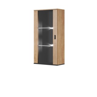 Vegghengt Vitrine Tycho 60x120 cm - Eikelook - Svart