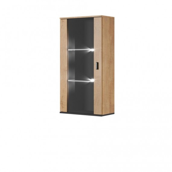 Vegghengt Vitrine Tycho 60x120 cm - Eikelook - Svart