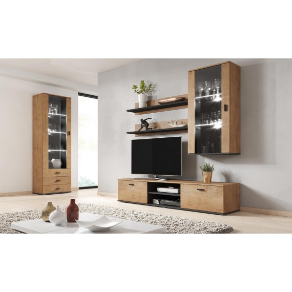 Tv-benk Tycho 140x37 cm - Eikelook - Svart