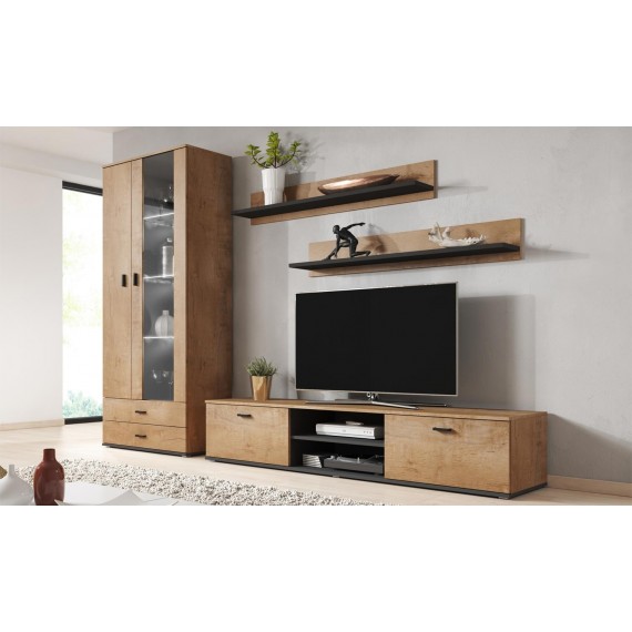 Tv-benk Tycho 140x37 cm - Eikelook - Svart