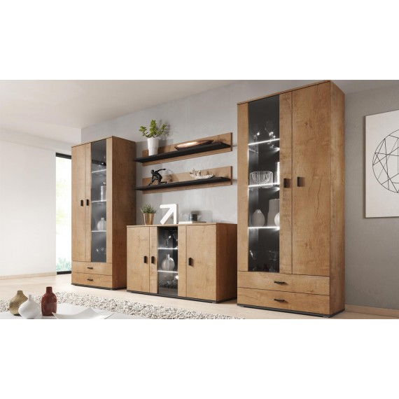 Tv-benk Tycho 180x35 cm - Eikelook - Svart