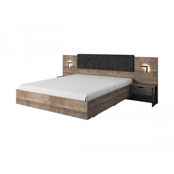 Nattbord Ardeno 52 cm - Trelook - Mørk - med belysning