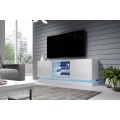 Tv-benk Qiu 160x57 cm - Hvit høyglans