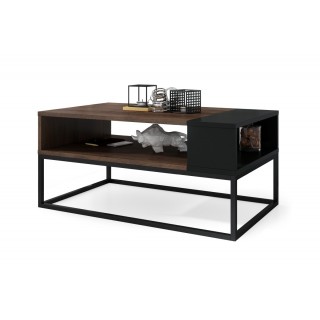 Sofabord Lenx 100x45 cm - Bruk eik - Svart matt