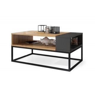 Sofabord Lenx 100x45 cm - Eikelook - Antrasitt