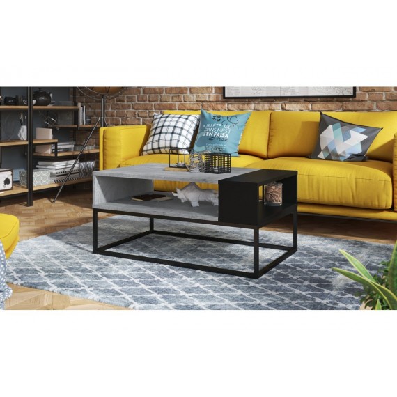 Sofabord Lenx 100x45 cm - Betong - Svart matt