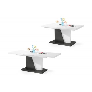 Sofabord Aldis 120-160 - Hvit matt - Antrasitt