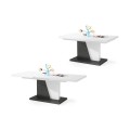Sofabord Noir 120-160x70 cm - hvit matt - antrasitt