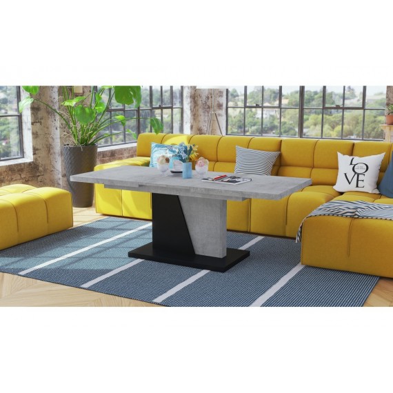 Sofabord Aldis 120-160 - Betong - Svart matt