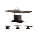 Sofabord Grand 120-180x70 cm - eik brun - svart matt