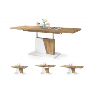 Sofabord Allan 120 - 150 -180 - Naturlook - Hvit matt