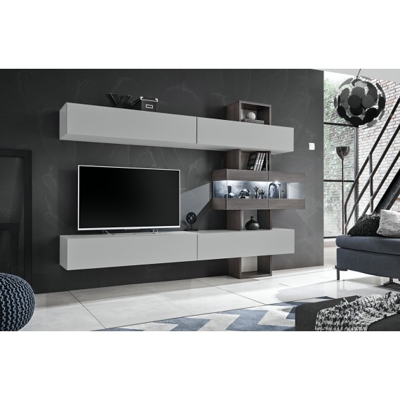 Tv-møbelsett Tokyo 250x180 cm - Grå - Trelook