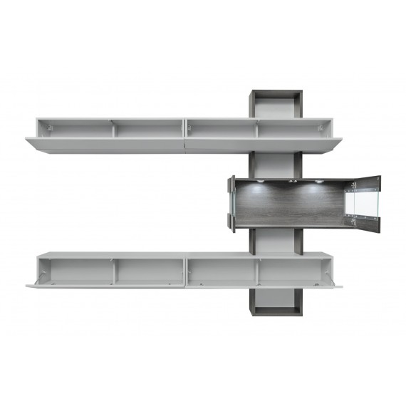 Tv-møbelsett Tokyo 250x180 cm - Grå - Trelook