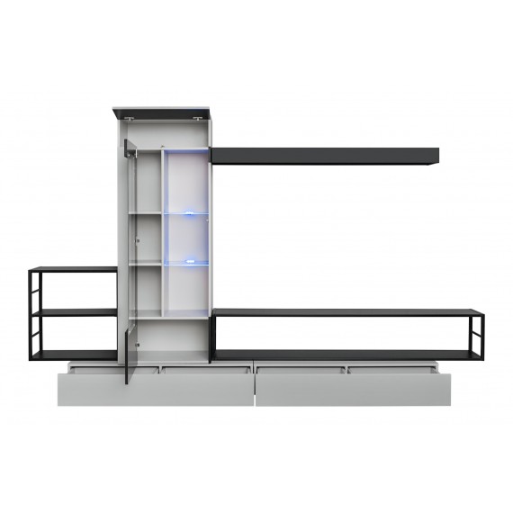 TV seksjon Rebel 300x180 cm - Grå - Svart