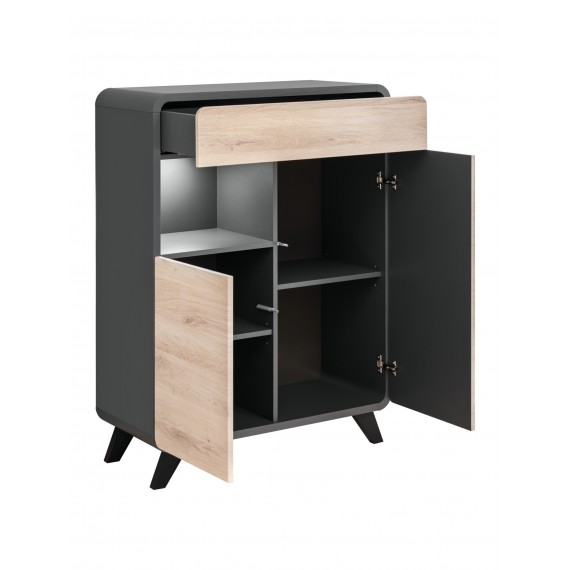 Seksjon Round 470x192 cm - Antrasitt - Naturlook