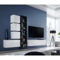 Tv-møbel Blox 280x175 cm - Vegghengt - Hvit - Svart