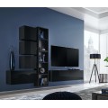 Tv-møbel Blox 280x175 cm - Vegghengt - Svart