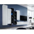 Tv-møbel Blox 315x180 cm - Vegghengt - Hvit - Svart