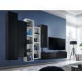 Tv-møbel Blox 315x180 cm - Vegghengt - Svart - Hvit