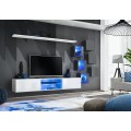 Tv-seksjon Switch 260 cm - Vegghengt - Hvit - Grafitt