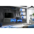 Tv-møbelsett Switch 260x170 cm - Grafitt - Hvit