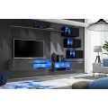 Tv-møbelsett Switch 260x170 cm - Grafitt - Svart