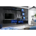 Tv-møbelsett Switch 260x170 cm - Svart - Grafitt