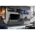 Tv-møbelsett Switch 280x170 cm - Vegghengt - Grafitt
