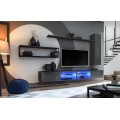 Tv-møbel Switch 300x170 cm - Vegghengt - Grafitt