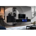 Tv-møbelsett Switch 270x176 cm - Vegghengt - Svart