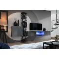 Tv-møbelsett Switch 270x176 cm - Vegghengt - Grafitt
