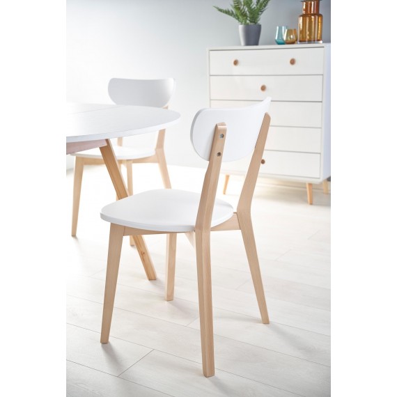 Spisebord Ruben 102-142 cm - Hvit - Naturlook