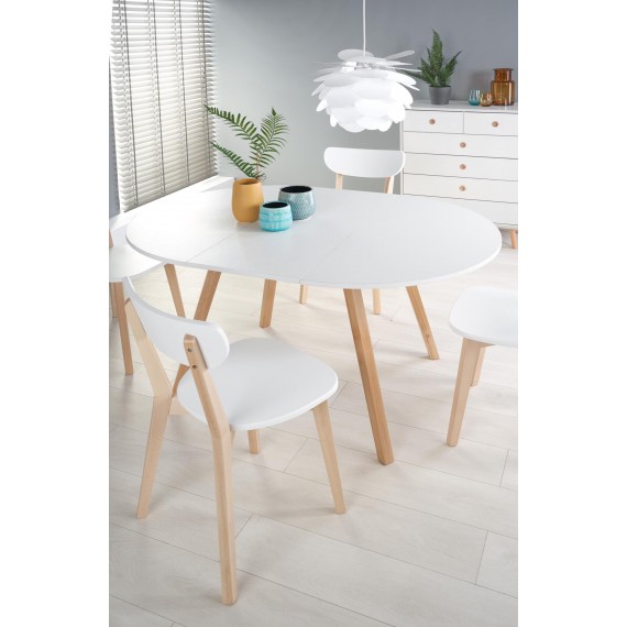 Spisebord Ruben 102-142 cm - Hvit - Naturlook