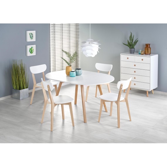 Spisebord Ruben 102-142 cm - Hvit - Naturlook