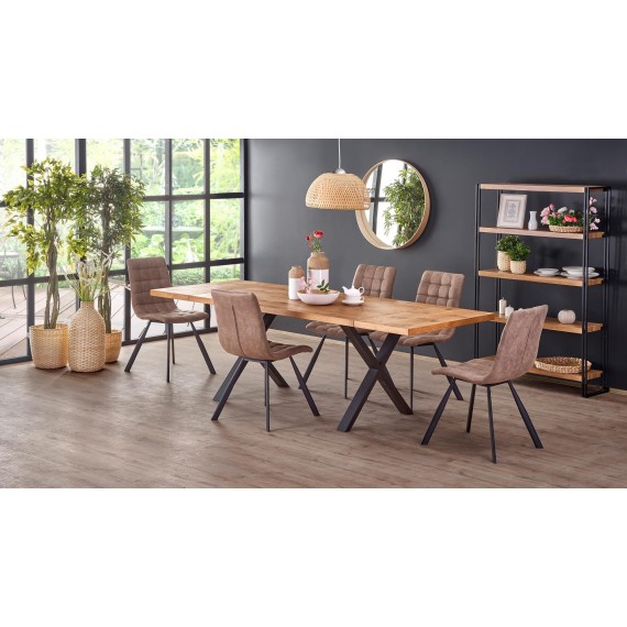 Spisebord Xavier 160-250cm - Naturlook - Svart