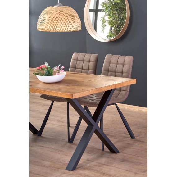 Spisebord Xavier 160-250cm - Naturlook - Svart