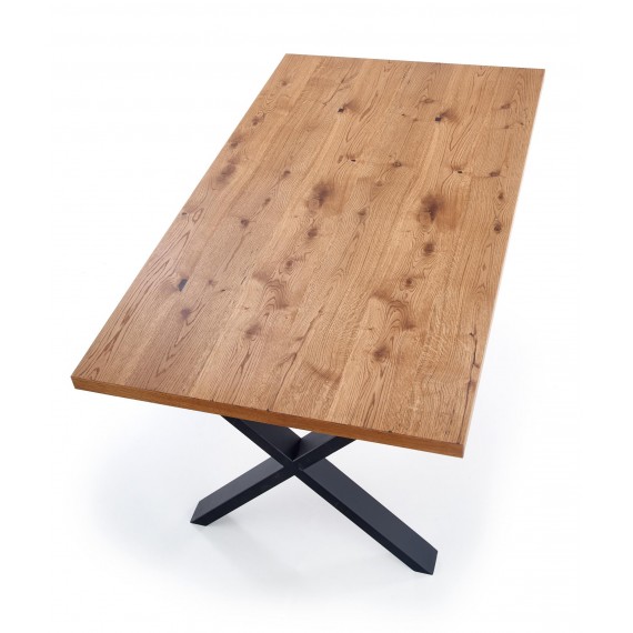 Spisebord Xavier 160-250cm - Naturlook - Svart