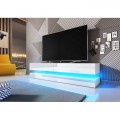 Tv-benk Double Hvit 140 cm LED belysning