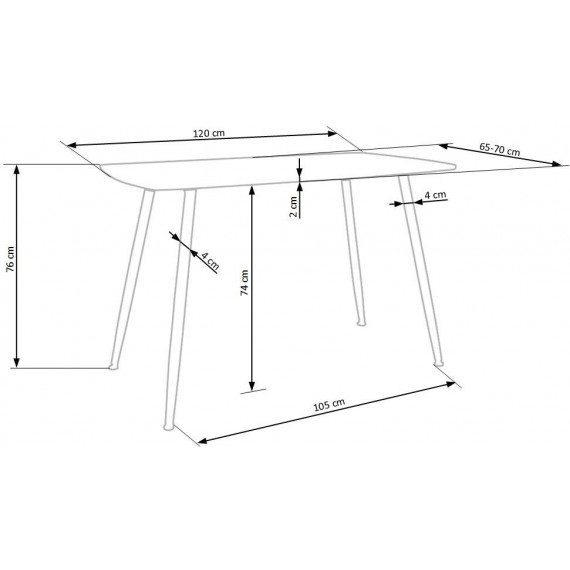 Spisebord Tripolis 120x70 cm - Naturlook