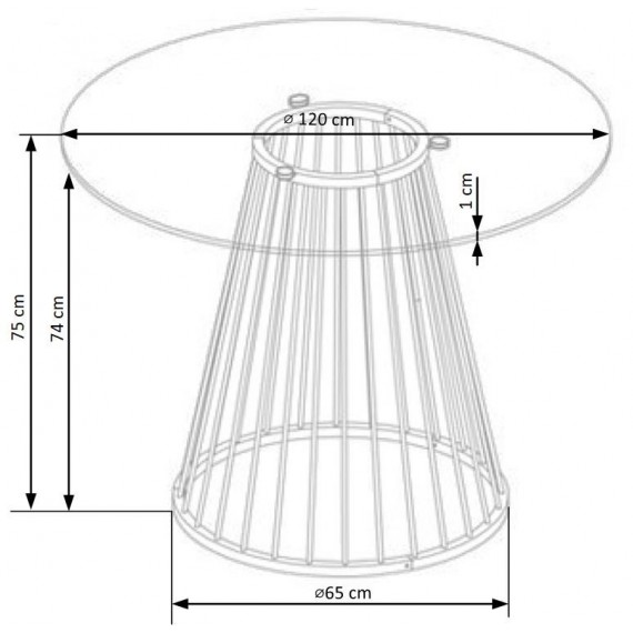 Spisebord Liverpool 120 cm - Med Glassplate